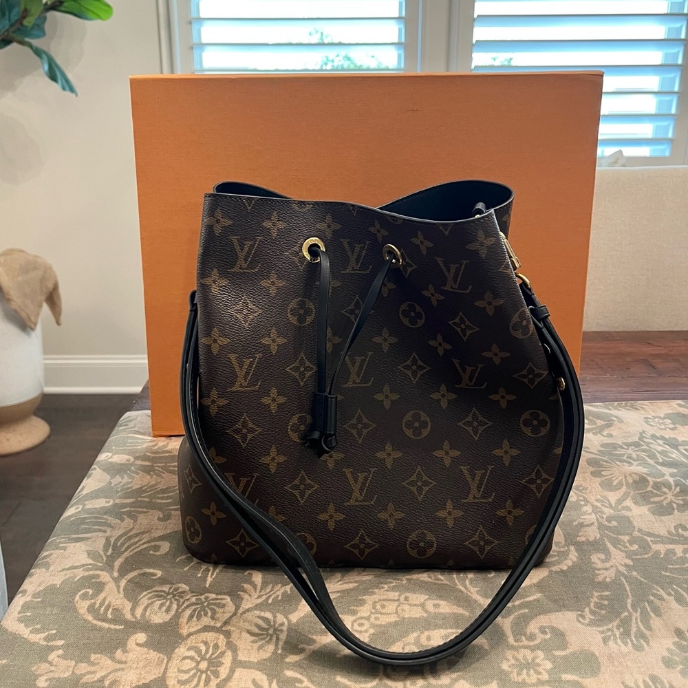Louis Vuitton Noenoe MNG Noir Black and Brown Monogram Shoulder Bag